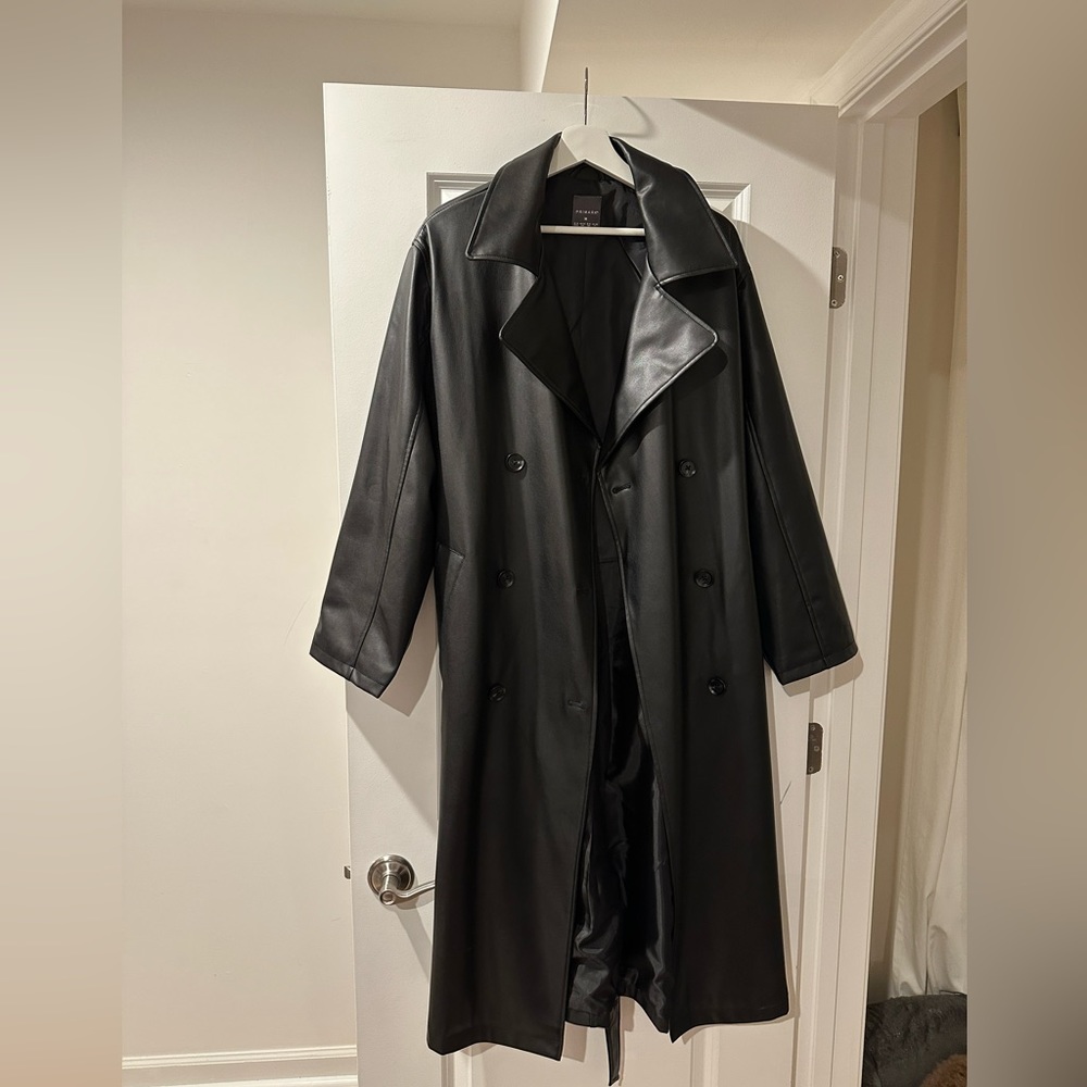 COPY - Primark Faux Leather Trench Coat Like New Size M